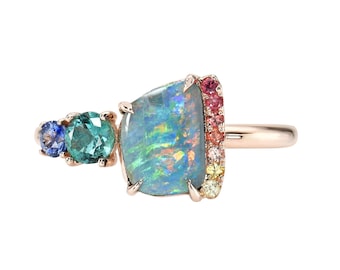 Pigment Introspective Australian Opal Ring by NIXIN Jewelry