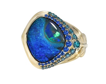 Plume Australian Opal Ring by NIXIN Jewelry