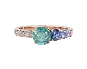 Lavender Cascade Colombian Emerald Ring by NIXIN Jewelry