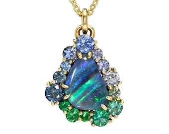 Up Australian Opal Necklace by NIXIN Jewelry