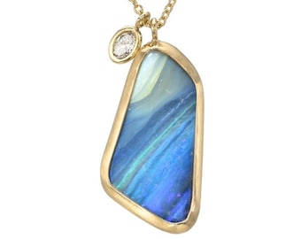 Whispering Sands Australian Opal Necklace by NIXIN Jewelry