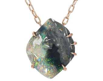 Walking Palm Australian Opal Necklace by NIXIN Jewelry