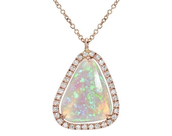 Sacred Angles Australian Opal Necklace by NIXIN Jewelry