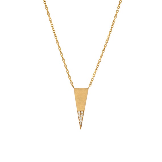 FB Jewels 14K Yellow Gold Triangle 3-Prong 6.5mm Pendant Setting