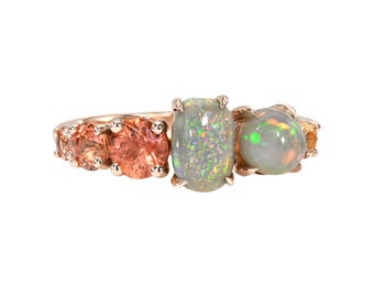 Peaches and Dreams Australian Opal Ring by NIXIN Jewelry