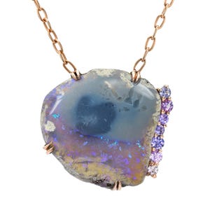 Truth in Shadow Australian Opal Necklace by NIXIN Jewelry