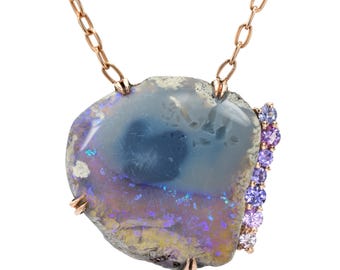 Truth in Shadow Australian Opal Necklace by NIXIN Jewelry