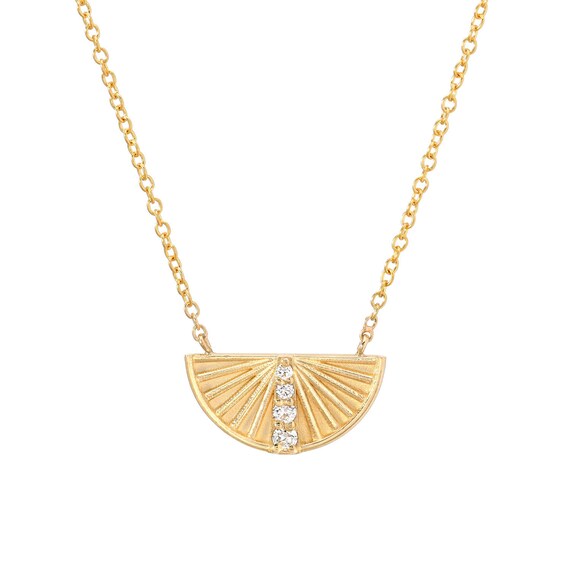 Buy Rise Diamond Half Circle Necklace in 14k Gold by NIXIN Online