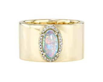 Kinetic Reflections Australian Opal Ring by NIXIN Jewelry