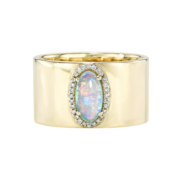 Kinetic Reflections Australian Opal Ring by NIXIN Jewelry