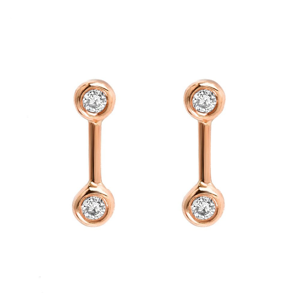 Diamond Studs Stud Earrings Stacking Earrings Birthstone Etsy