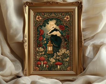 Medieval Badger Art Print: Nursery Woodland Fantasy Tapestry