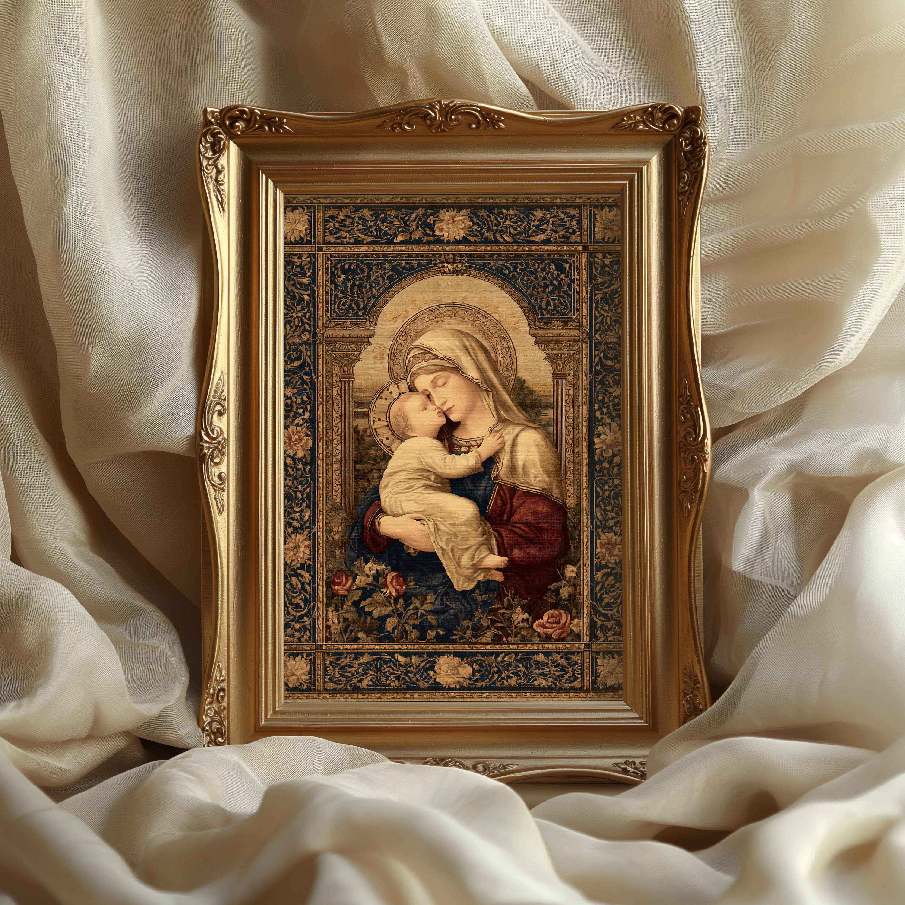 Madonna and Child Wall Art: Virgin Mary & Jesus Decor - Etsy
