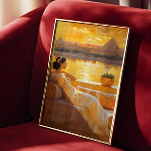 Cleopatra Art Print: Egyptian Queen, Pyramids, Luxury Decor image 3