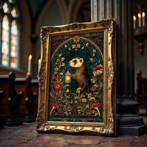 Medieval Ferret Art Print: Enchanted Woodland decor image 4