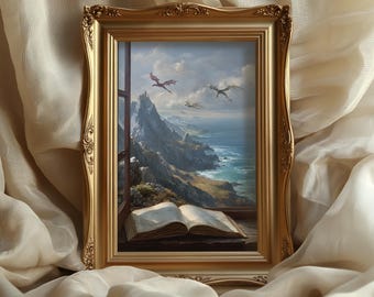 Fantasy Dragon Art Print: Book Inspired Room Decor