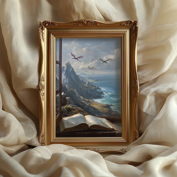 Fantasy Dragon Art Print: Book Inspired Room Decor