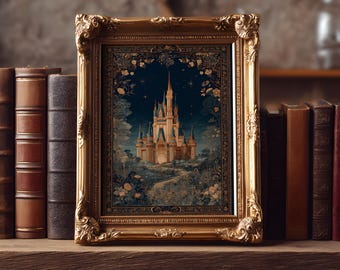 Stampa artistica del castello incantato: arredamento fantasy da favola