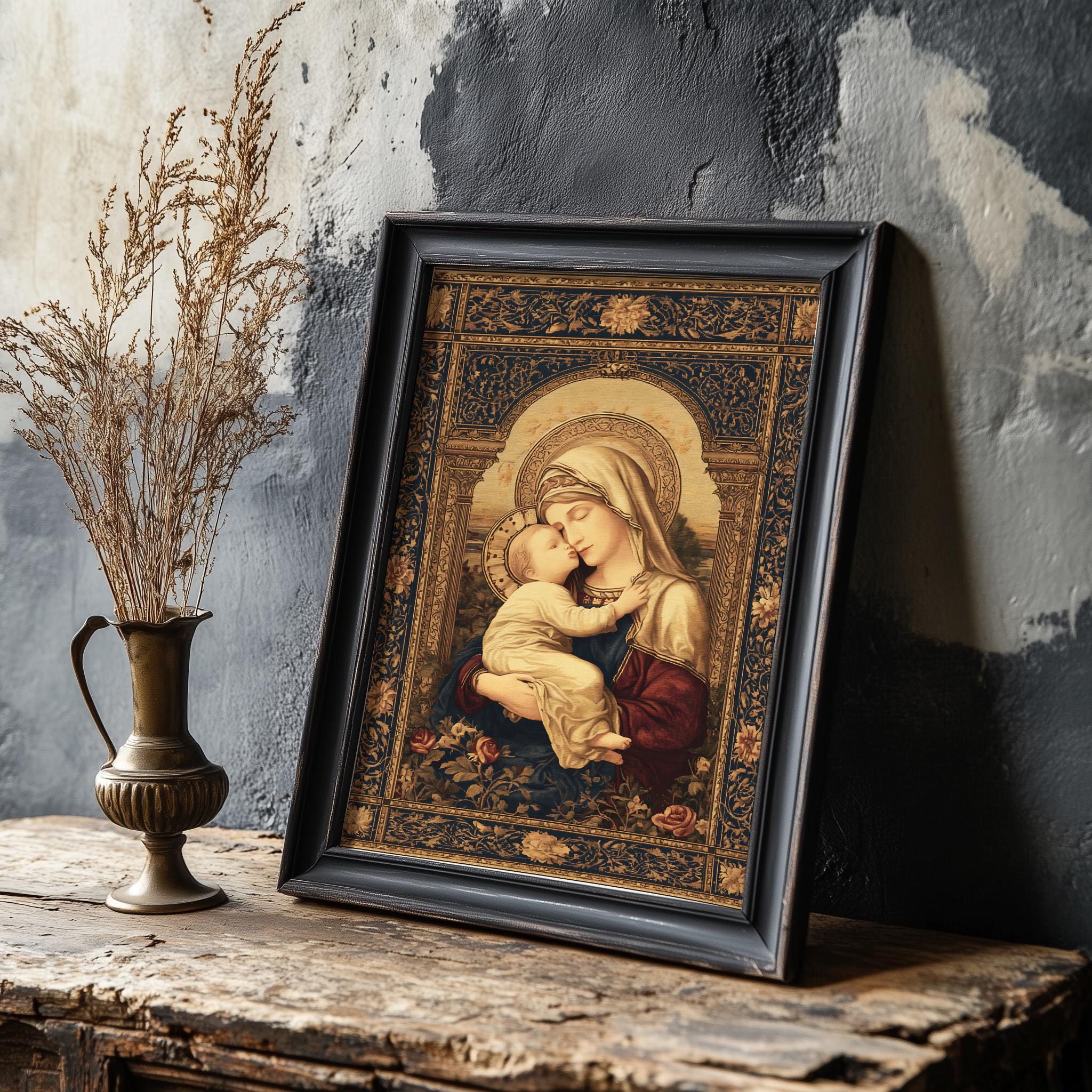 Madonna and Child Wall Art: Virgin Mary & Jesus Decor - Etsy