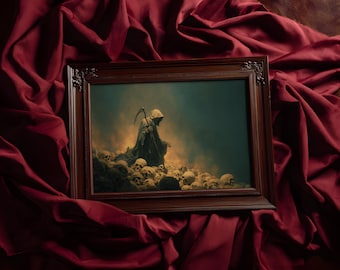 Grim Reaper Art Print: Gothic Macabre and dark academia lover