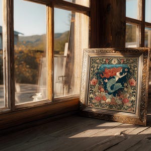 Meerjungfrau Kunstdruck: Vintage Jugendstil (quadratisch Format) Bild 4