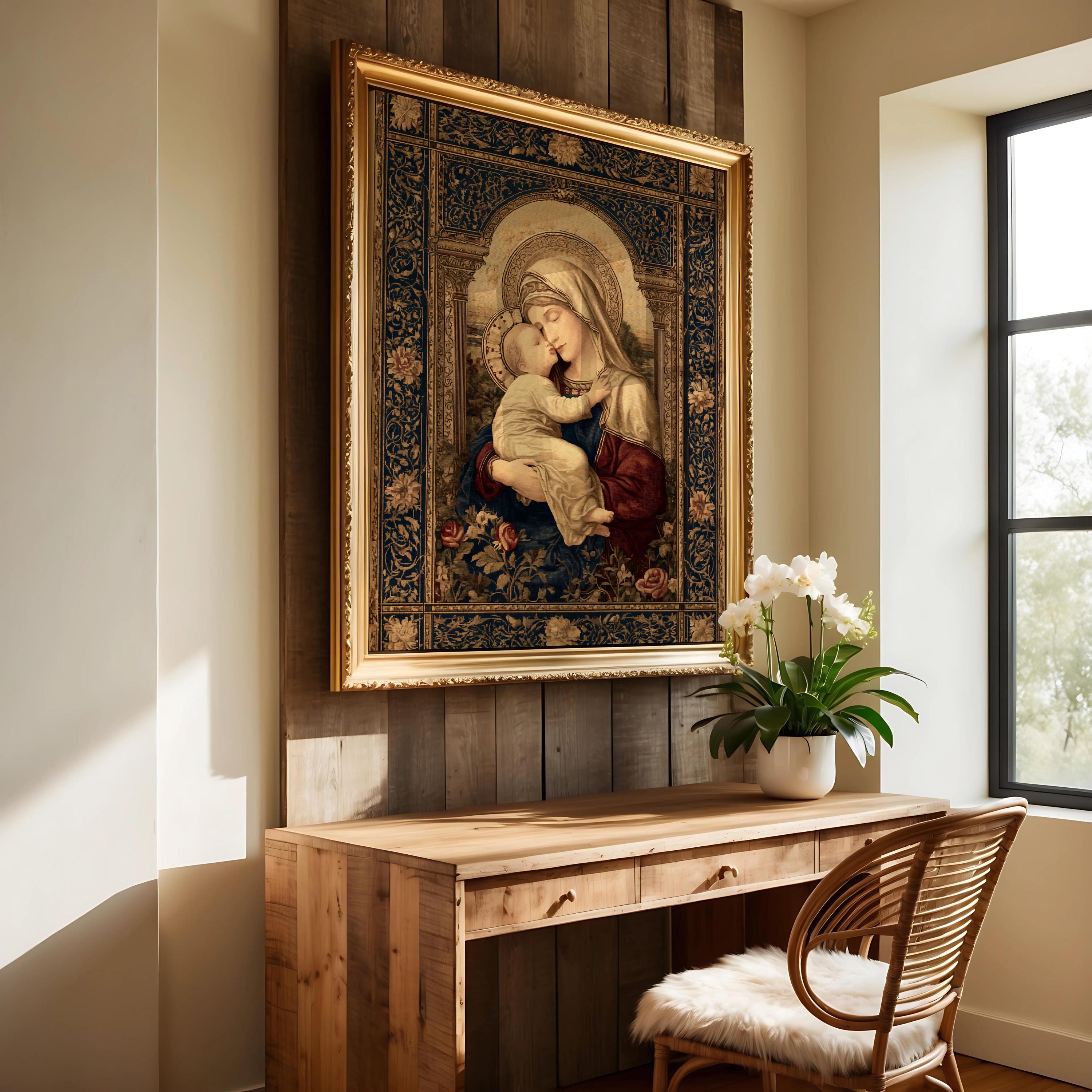 Madonna and Child Wall Art: Virgin Mary & Jesus Decor - Etsy