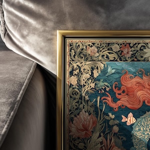 Meerjungfrau Kunstdruck: Vintage Jugendstil (quadratisch Format) Bild 7