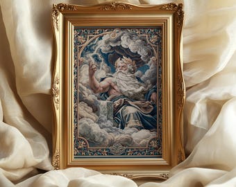 Zeus Greek art print: Mythology Tapestry wall Decor