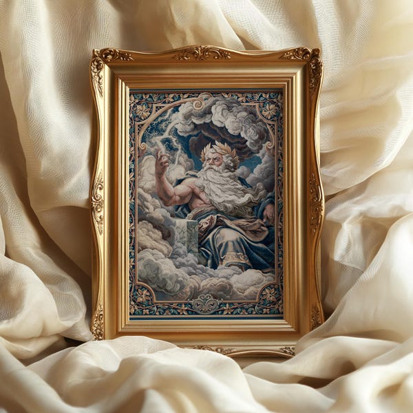 Zeus Greek art print: Mythology Tapestry wall Decor