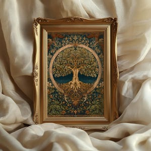 Tree of Life Tapestry Art Print: Sacred Nature Illustration