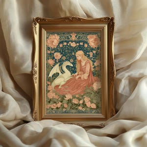 Gravura da Mãe dos Dragões: Art Nouveau Medieval