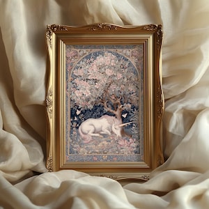 Unicorn Art Print: Floral Fairytale Nursery