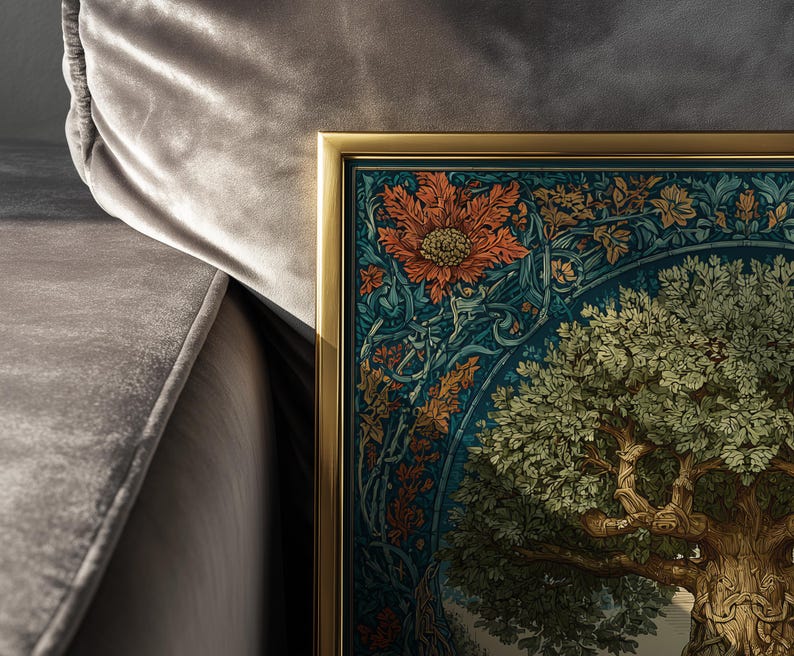 Tree of Life art print: Yggdrasil Nordic Mythology (square format) image 4