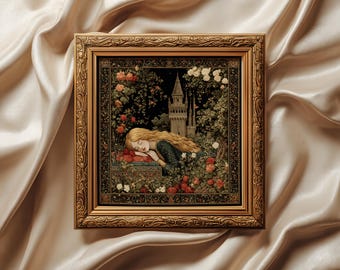 Dornröschen Kunstdruck: Romantisches Märchen (quadratisch Format)
