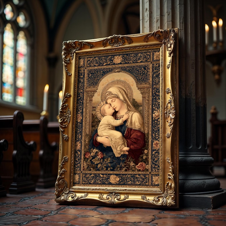 Madonna and Child Wall Art: Virgin Mary & Jesus Decor - Etsy