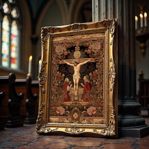 Crucifixion Art Print: Vintage Catholic Wall Decor