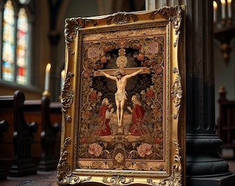 Crucifixion Art Print: Vintage Catholic Wall Decor