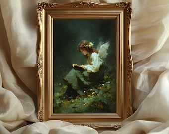 Fairy Reading Poster: Enchanted Forest Illustration