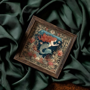 Meerjungfrau Kunstdruck: Vintage Jugendstil (quadratisch Format) Bild 2
