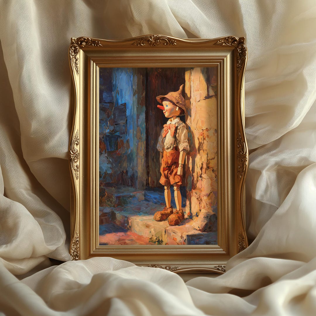 Pinocchio Poster: Vintage Wall Art, Wooden Puppet Illustration ...