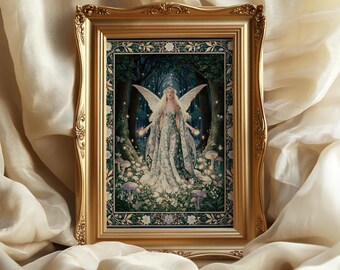 Fairy Queen Tapestry art print: Enchanted Forest Wall decor