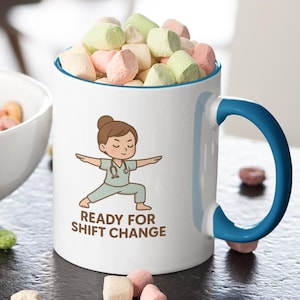 Caneca de café para troca de turno de enfermeira de 11 oz, caneca médica engraçada de 15 oz, presente para enfermeiras, caneca de agradecimento para enfermeiras, caneca para profissionais de saúde, presente para estudantes de enfermagem