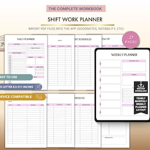 Schichtplan | Rotierender Stundenplan, Nachtschicht, Krankenschwester Tracker (Digitaler Download)