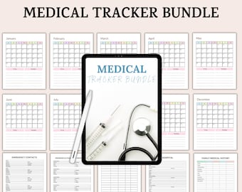 Health Tracker Bundle, Medical Log, Wellness Plan (Digital Download)