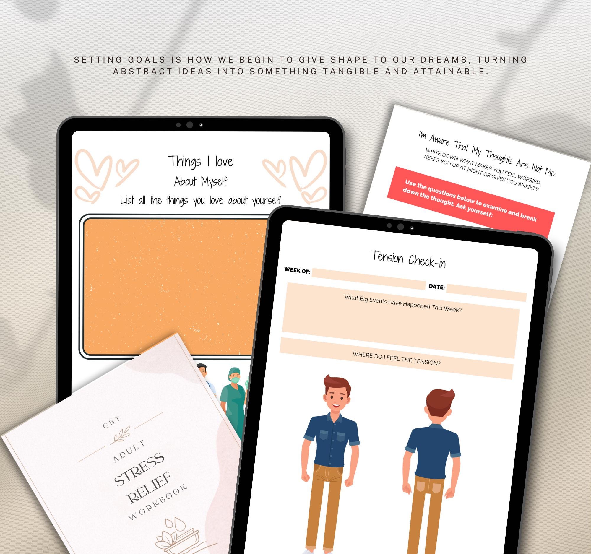 CBT Stress Relief Workbook for Adults | Cognitive Behavioral Therapy ...