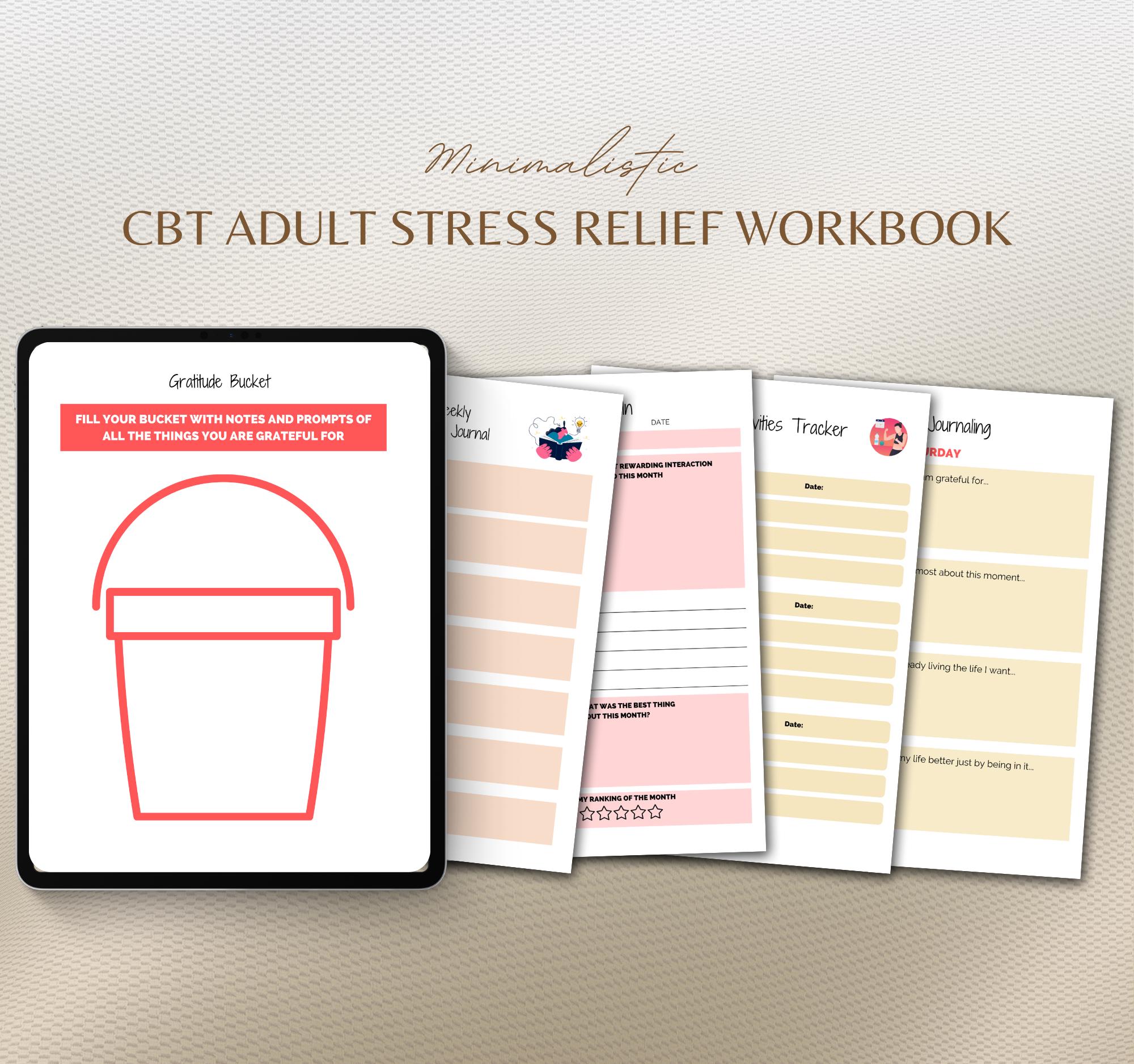 CBT Stress Relief Workbook for Adults | Cognitive Behavioral Therapy ...