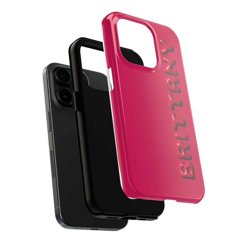 Prénom personnalisé Coque pour iPhone personnalisée Coque en silicone pour iPhone Coque pour iPhone brillante Cadeau personnalisé, cadeau coque pour iPhone monogramme pour lui elle image 3