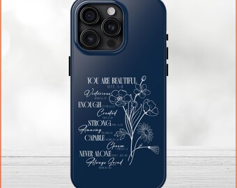 Christliche Bibel Vers Handyhülle: Floral Design, iPhone & Samsung