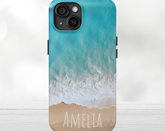 Coque personnalisée plage océan pour iPhone : coque de téléphone tropicale personnalisée