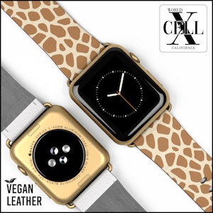 Apple Watch Strap, für Apple Band, Leder Band Geschenk, für alle Apple Uhrenserien 1, 2, 3, 4, 5, 6, 7, 8, 9, SE Animal Giraffe Skin Pattern